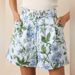 Prosperina Colleen Blue Lilac Floral Shorts